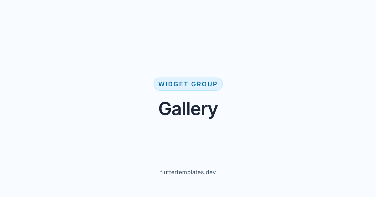 Gallery Flutter widgets — Flutter Templates