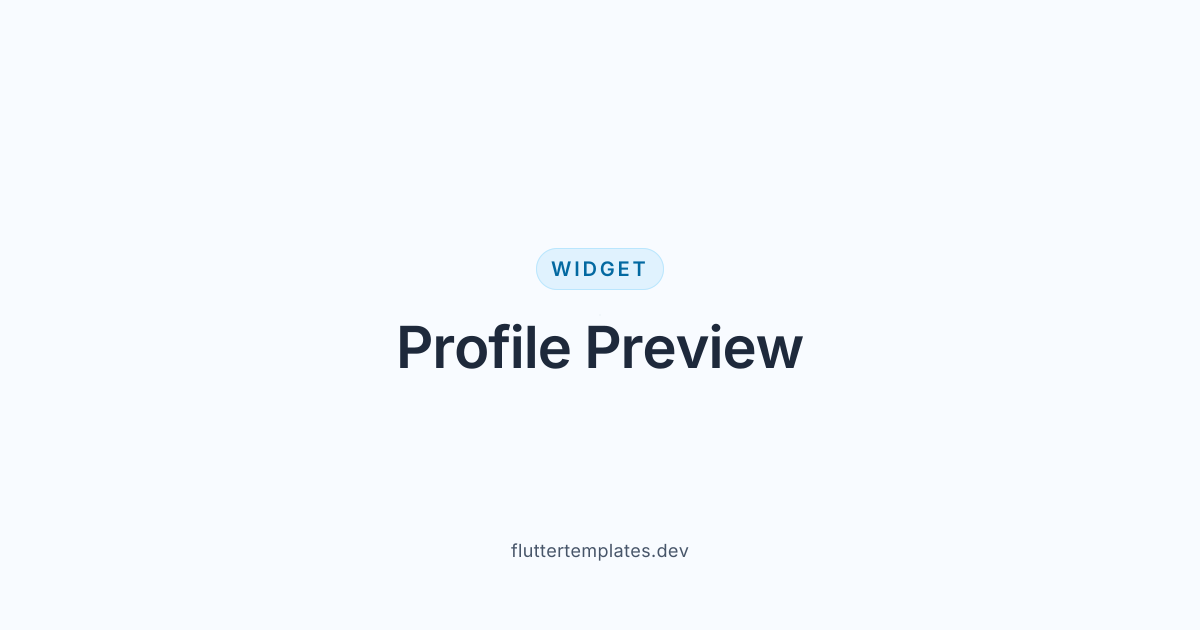 Flutter Profile Preview — Flutter Templates